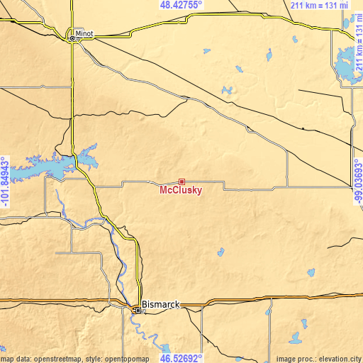 Topographic map of McClusky