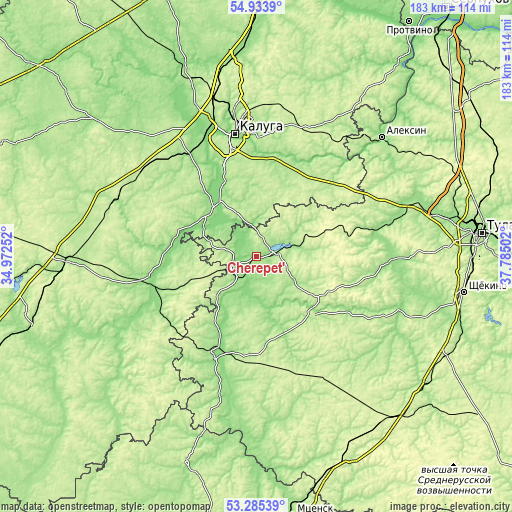 Topographic map of Cherepet’