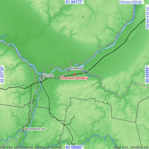 Topographic map of Cheremushskiy