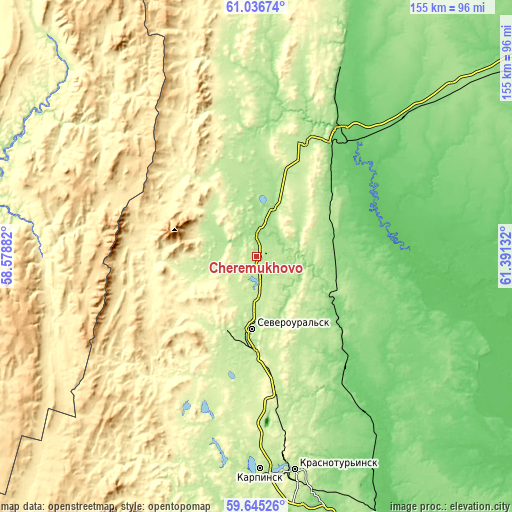 Topographic map of Cherëmukhovo