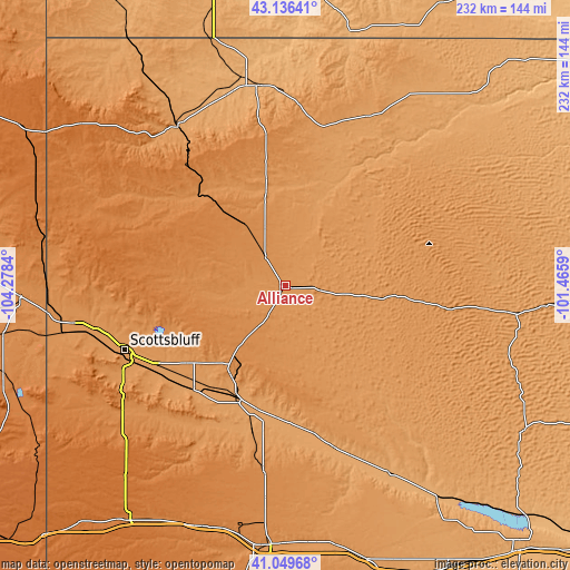 Topographic map of Alliance