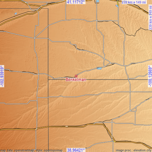 Topographic map of Benkelman