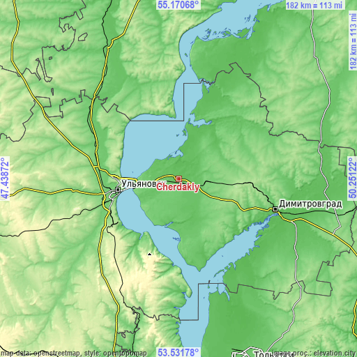 Topographic map of Cherdakly