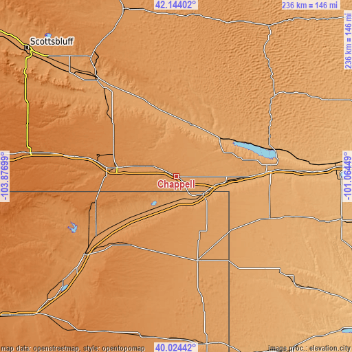 Topographic map of Chappell