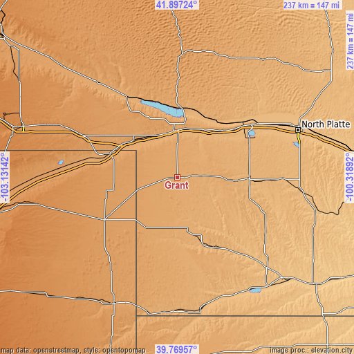 Topographic map of Grant