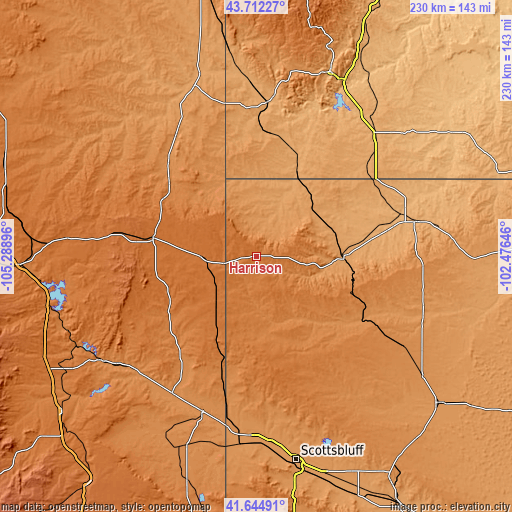 Topographic map of Harrison