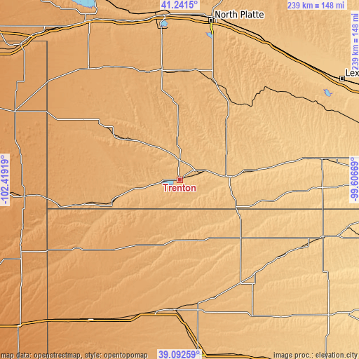 Topographic map of Trenton