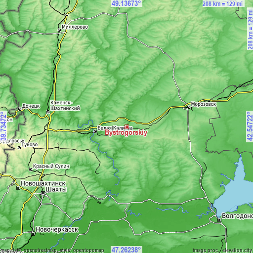 Topographic map of Bystrogorskiy