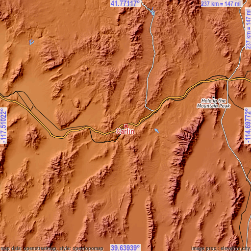 Topographic map of Carlin