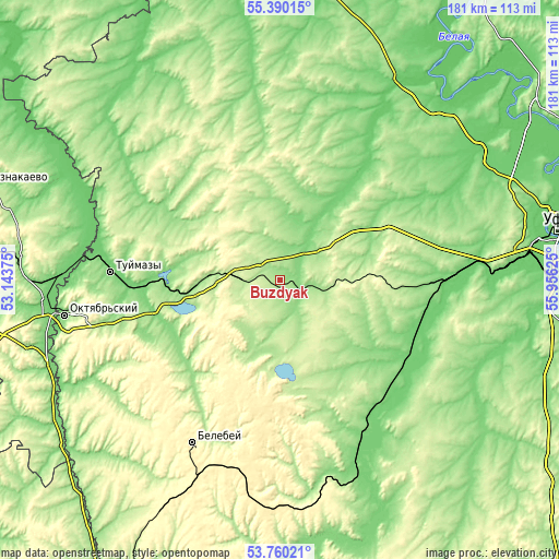 Topographic map of Buzdyak