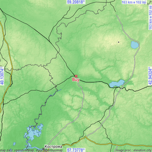 Topographic map of Buy