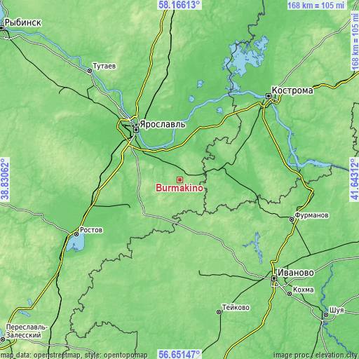 Topographic map of Burmakino