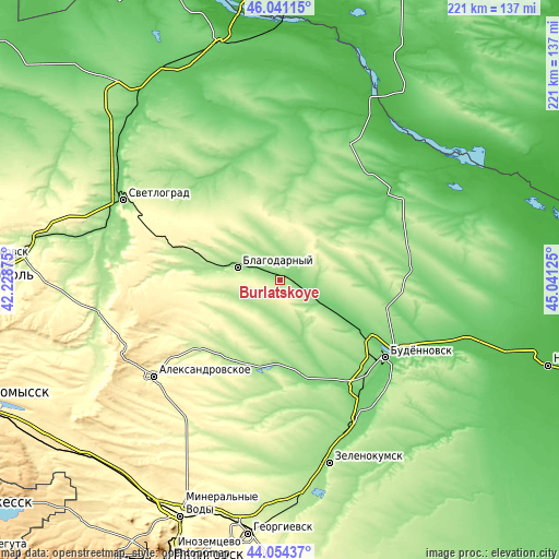 Topographic map of Burlatskoye