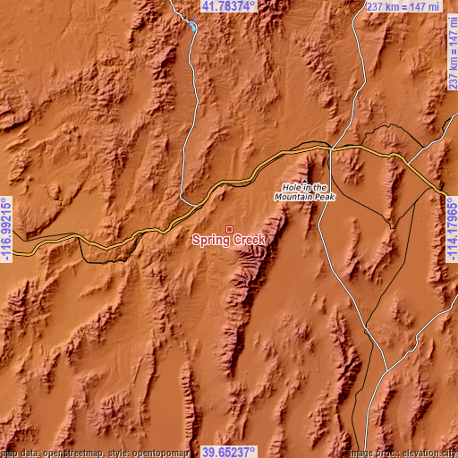 Topographic map of Spring Creek