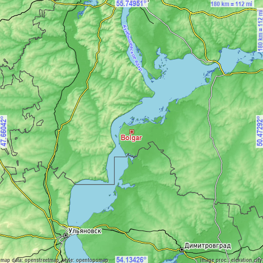 Topographic map of Bolgar