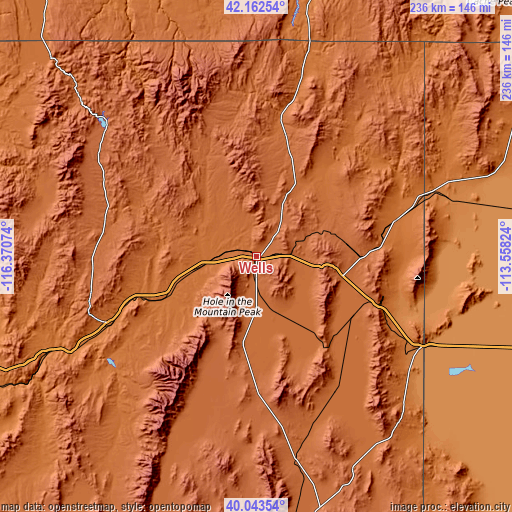 Topographic map of Wells