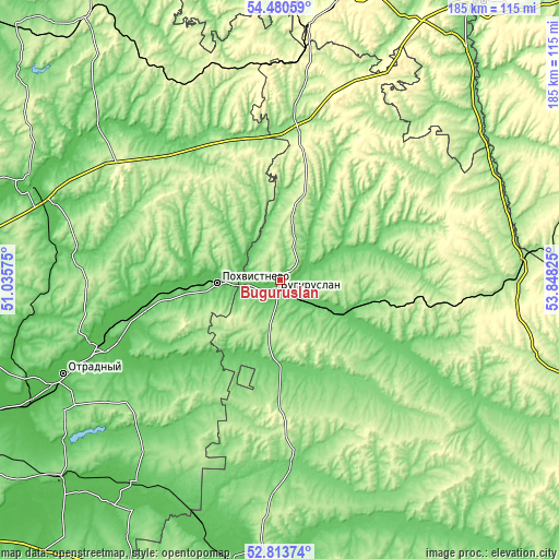 Topographic map of Buguruslan