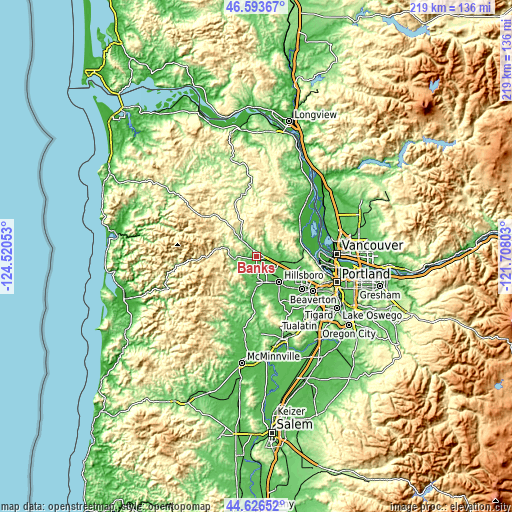 Topographic map of Banks