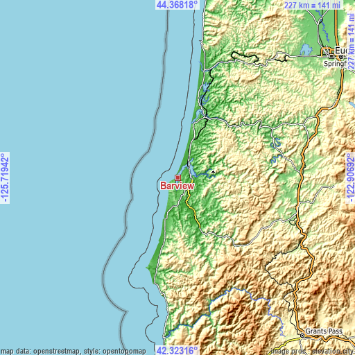 Topographic map of Barview