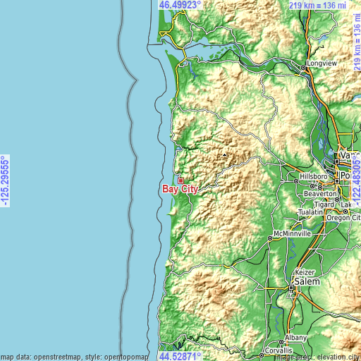 Topographic map of Bay City