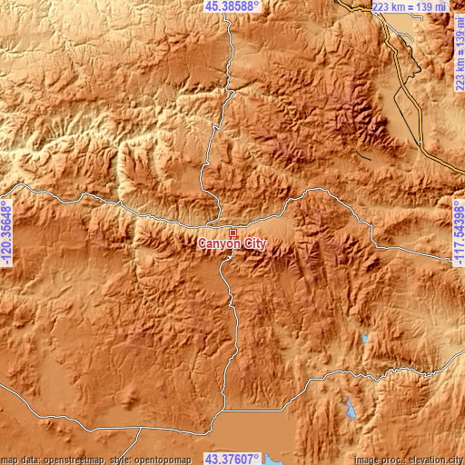 Topographic map of Canyon City