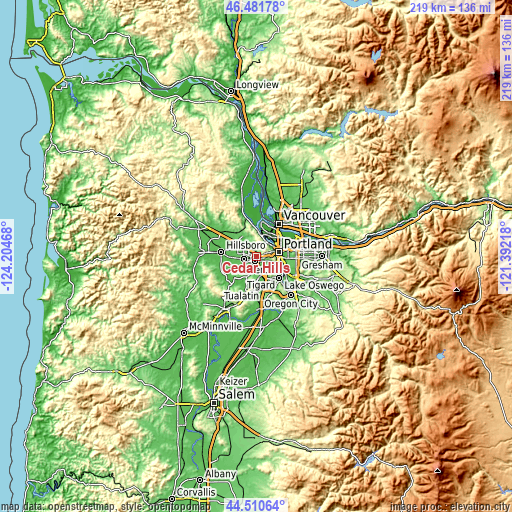 Topographic map of Cedar Hills