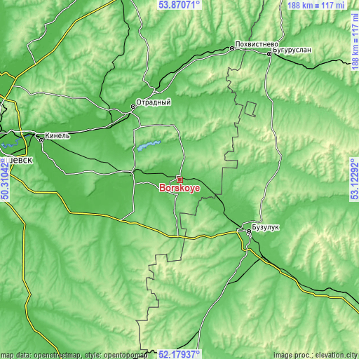 Topographic map of Borskoye