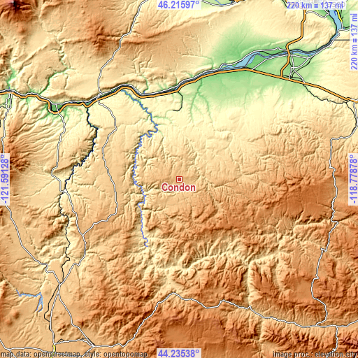 Topographic map of Condon