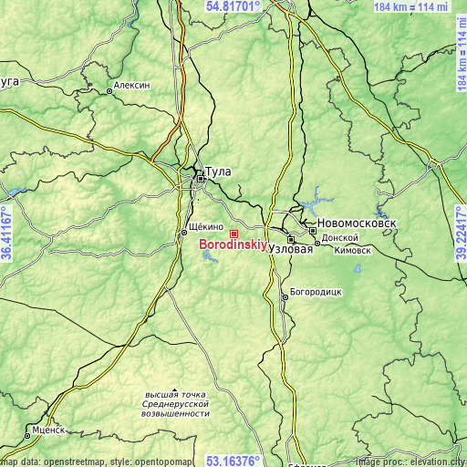 Topographic map of Borodinskiy