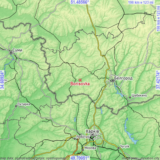 Topographic map of Borisovka
