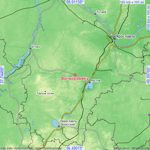 Topographic map of Borisoglebskiy