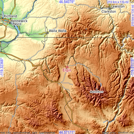 Topographic map of Elgin