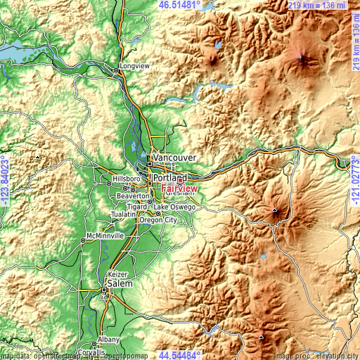 Topographic map of Fairview