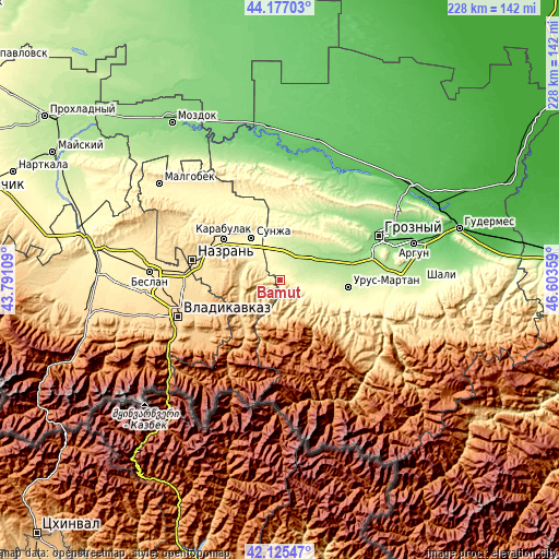 Topographic map of Bamut