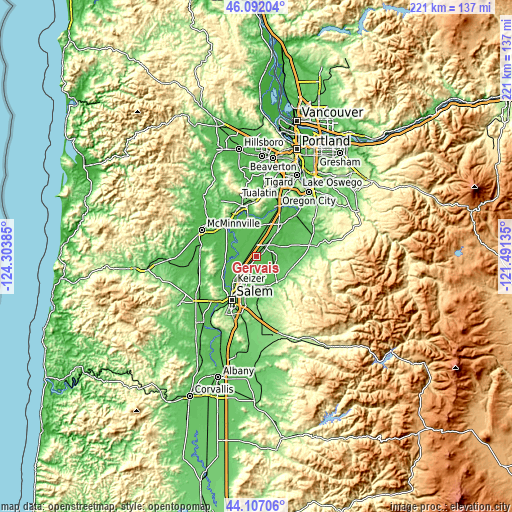 Topographic map of Gervais