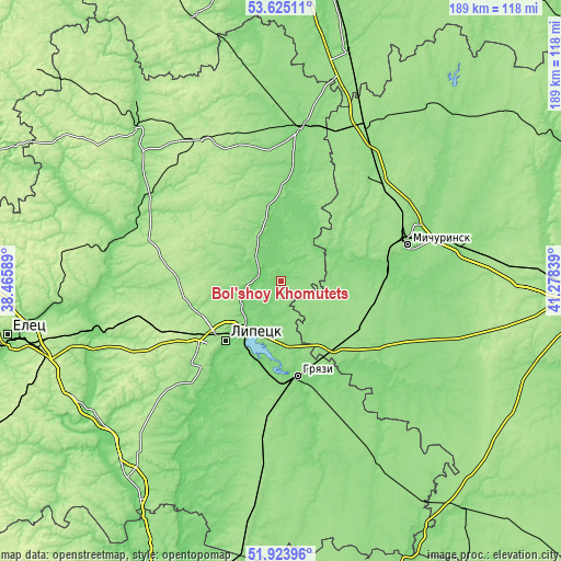 Topographic map of Bol’shoy Khomutets