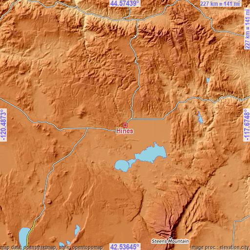 Topographic map of Hines