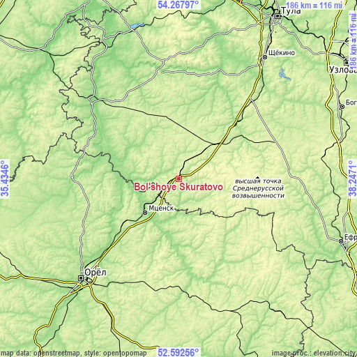 Topographic map of Bol’shoye Skuratovo