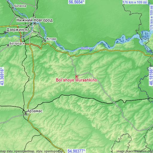 Topographic map of Bol’shoye Murashkino