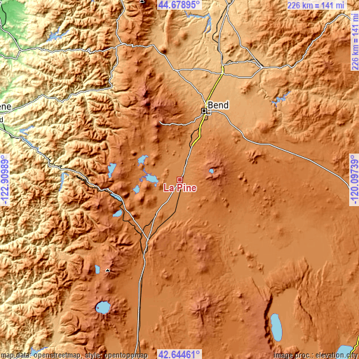 Topographic map of La Pine