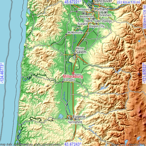 Topographic map of Millersburg