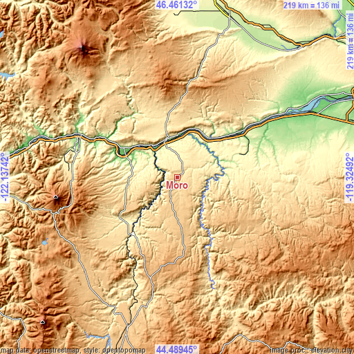 Topographic map of Moro