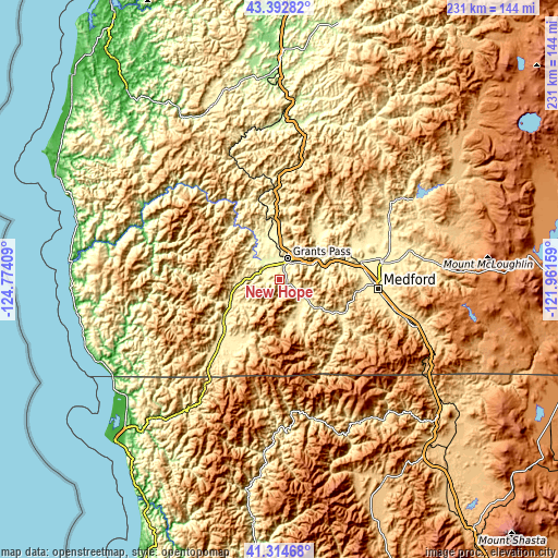 Topographic map of New Hope