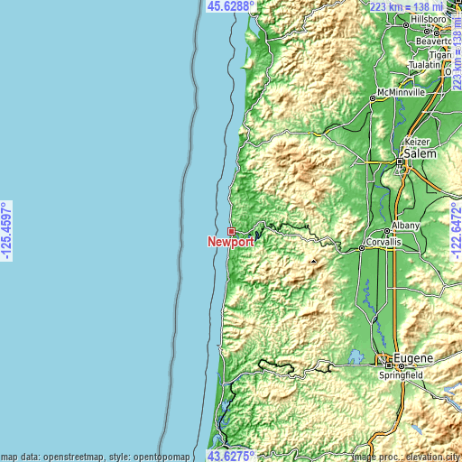 Topographic map of Newport