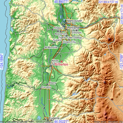 Topographic map of Silverton