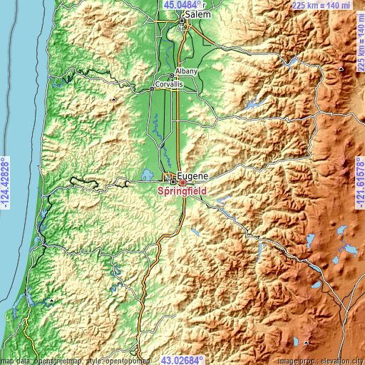 Topographic map of Springfield