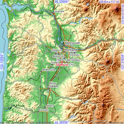 Topographic map of Stafford