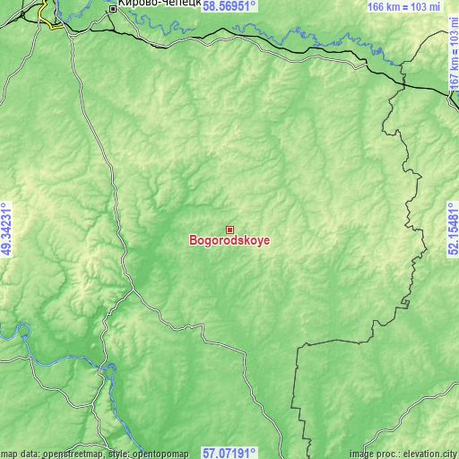 Topographic map of Bogorodskoye