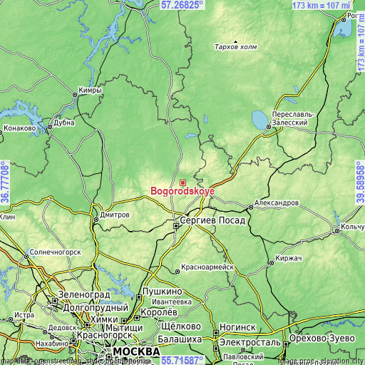 Topographic map of Bogorodskoye