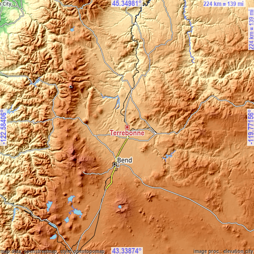 Topographic map of Terrebonne